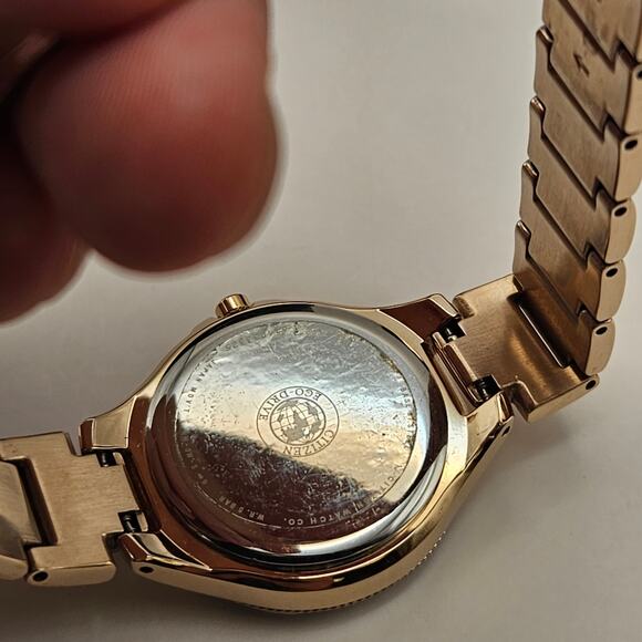 CITIZEN FE1163-56A SILHOUETTE WOMEN'S ECO DRIVE SWAROVSKI CRYSTAL GOLDTONE WATCH - Picture 6 of 7